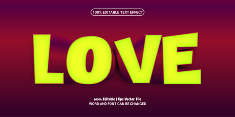 Love 3d editable premium vector text effect