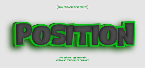 Position 3d editable premium vector text effect