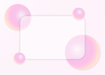 Pink glass morphism and sphere pastel colors business abstract background