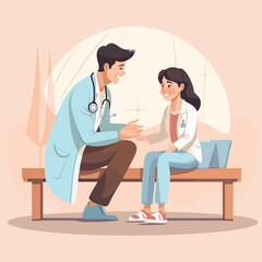 Obraz premium Vector of a couple engaged in deep conversation on a park bench