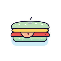 Vector of a quirky sandwich with a surprise face peeking out