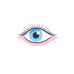 Vector of a mesmerizing blue eye with stunning long eyelashes