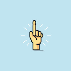 Vector of a hand making the middle finger sign against a vibrant blue backdrop