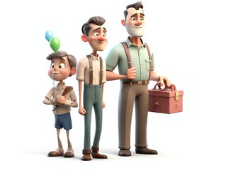 3D illustration father day render surprise