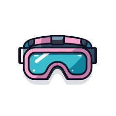 Vector of a pink framed goggles on a flat surface