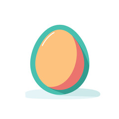 Vector of an orange and green egg on a white background