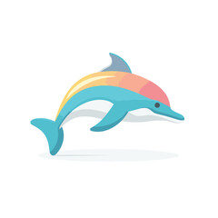 Obraz premium Vector of a dolphin leaping out of the water with a stunning aerial display