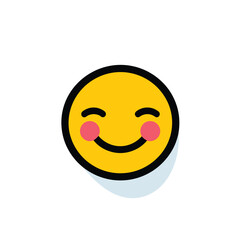 Vector of a flat yellow smiley face with a pink nose