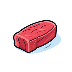 Vector of a raw steak on a clean white surface