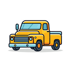 Fototapeta na wymiar Vector of a yellow truck parked on a white background