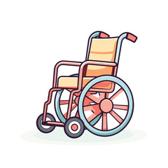Vector of a flat cartoon wheelchair on a white background