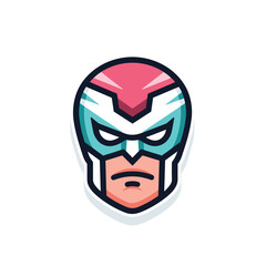 Flat vector icon a colorful cartoon character with a vibrant red and blue face in a flat vector illustration