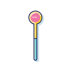 Flat vector icon a building with a vibrant rainbow colored door, adding a pop of color to the surroundings