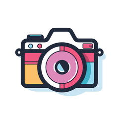 Flat vector icon a flat vector icon of a woman with pink hair and a blue dress on a stick