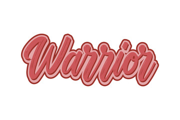 Warrior lettering. Hand drawn vector illustration.