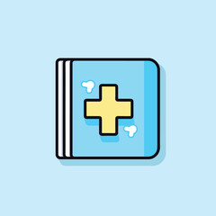 Fototapeta premium Flat vector icon an open book with a star symbol on the cover