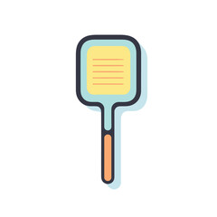 Vector flat icon of a flat vector icon of a spatula with a wooden handle on a white background