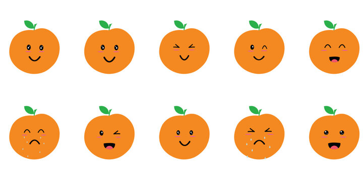 Cute Orange Illustration Set