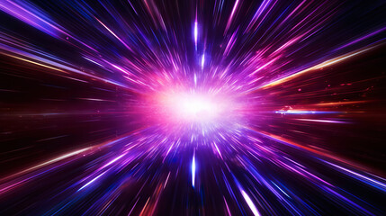 Naklejka premium Lightspeed travel background. Galaxy and cosmos exploration. Generative AI