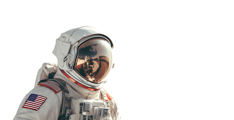 astronaut in a helmet on a transparent background. png file. Generative AI