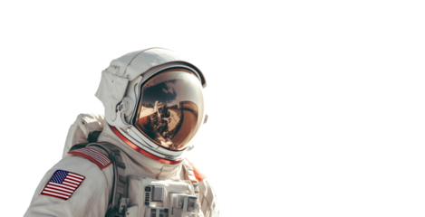 astronaut in a helmet on a transparent background. png file. Generative AI