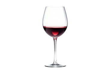 Fototapeten A glass of wine on a transparent background. png file. Generative AI © Kordiush