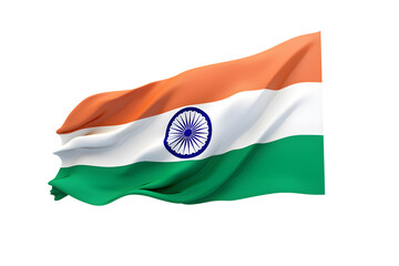 Indian flag on a transparent background. png file. Generative AI