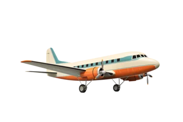 Fotobehang Passenger plane on a transparent background. png file. Generative AI © Kordiush