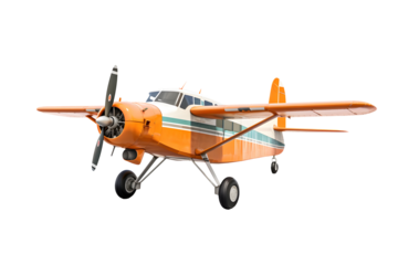 Small plane on a transparent background. png file. Generative AI