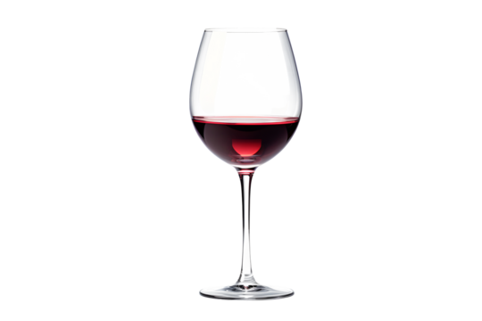 A glass of wine on a transparent background. png file. Generative AI