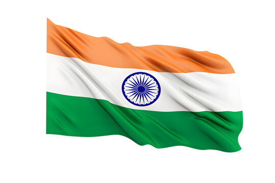 Indian flag on a transparent background. png file. Generative AI
