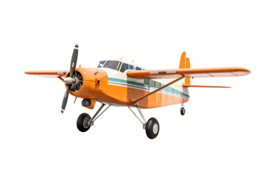 Small plane on a transparent background. png file. Generative AI