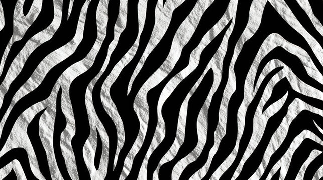Seamless hand painted zebra skin stripe pattern. Generative Ai