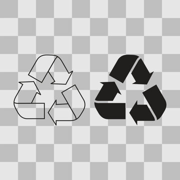 Resycle symbol line and fill transparency background