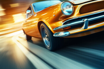 Speeding Vehicle Captured in Dynamic Frogs-Eye Perspective Speedshot AI generated