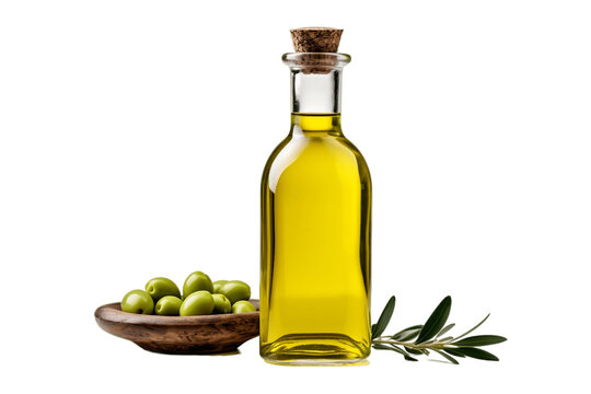 Olive Oil Bottle on Transparent Background. AI