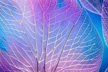White transparent skeleton leaves generated by AI tool