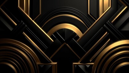 Timeless and sophisticated  gold Art Deco background