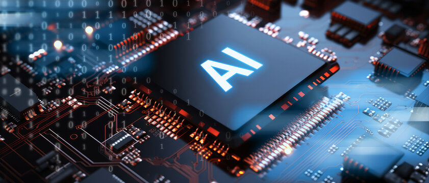 AI, Artificial Intelligence concept, processor improving performance & efficiency through dynamic workload adaptation, resource allocation, and energy optimization