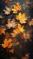 Naklejka na ściany i meble Autumn background. Generative Ai Illustration