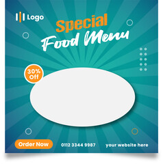 Food Menu Social Media Post Design Template