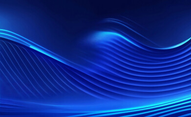 Digital blue neon wave background, Generative AI Illustration.