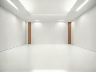 empty white big open industrial hall 3d render illustration