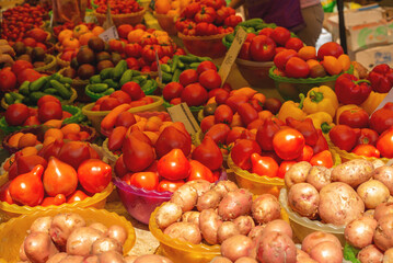 fruits and vegetables in the street market
