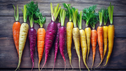 Fresh Carrots bunch, Fresh carrots in the market. Generative Ai - obrazy, fototapety, plakaty
