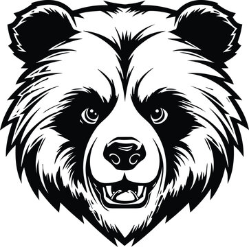 Panda Logo Monochrome Design Style