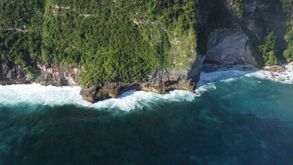 Cliffs of Nusa Penida droneview, Indonesia