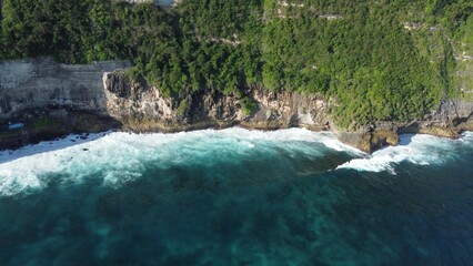 Cliffs of Nusa Penida droneview 2, Indonesia
