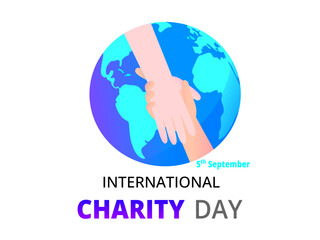 International Charity Day. Uniting Hands for a Better World.  Vector Illustration design for banners, cards, posters, and templates. 