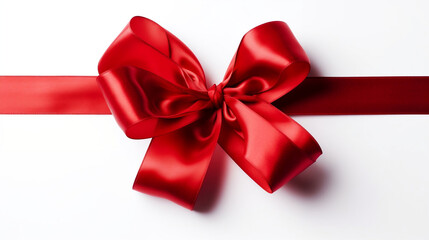 Red gift bow . Isolated on white background. Generated Ai